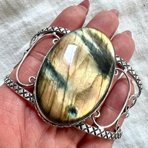 925 SUNSET FLASH Labradorite Cuff Bracelet